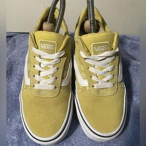 Size 6.5 - VANS Ward Low Gold Checkerboard Women’s suede